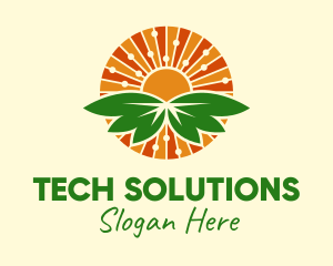 Organic Products - Nature Sun Leaves logo design