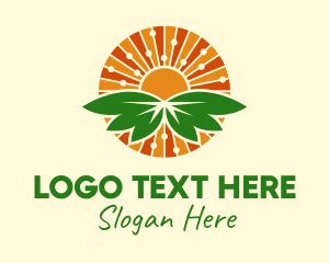 Environment - Nature Sun Leaves logo design
