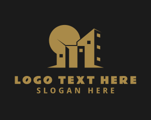 Architecture - Gold Residential Building logo design
