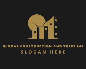 Establishment - Gold Residential Building logo design