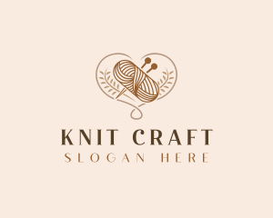 Heart Yarn Crochet logo design