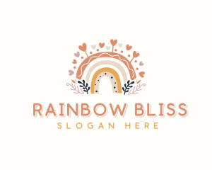 Rainbow Heart Kindergarten logo design