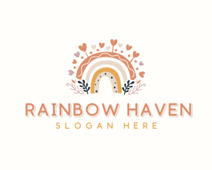 Rainbow Heart Kindergarten logo design