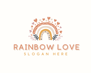 Rainbow Heart Kindergarten logo design