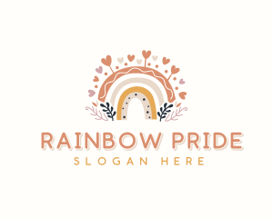 Rainbow Heart Kindergarten logo design