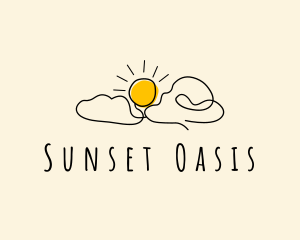 Sunrise Cloud Doodle logo design