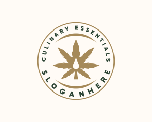 Marijuana Plant Extract Badge logo design