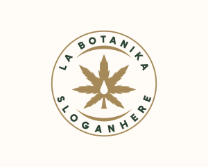 Essential Oil - Marijuana Plant Extract Badge logo design
