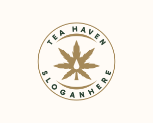 Marijuana Plant Extract Badge logo design