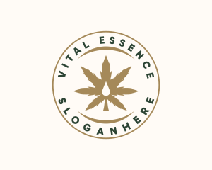 Marijuana Plant Extract Badge logo design