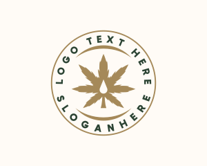Herbal Medicine - Marijuana Plant Extract Badge logo design
