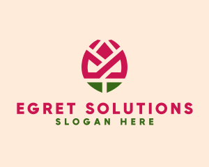 Geometric Rose Flower logo design