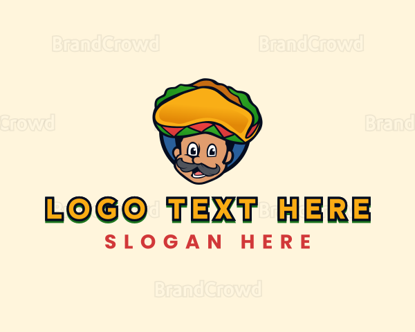 Mexican Taco Sombrero Logo