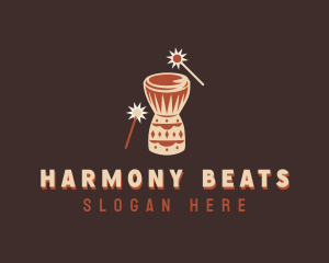 Drummer - Musical African Djembe logo design