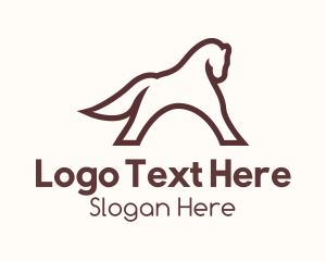 Horse Race - Brown Horse Outline logo design