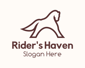 Brown Horse Outline logo design