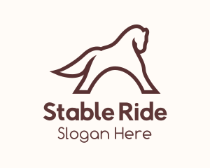 Brown Horse Outline logo design