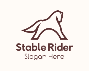 Brown Horse Outline logo design