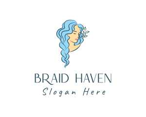 Braids - Blue Hair Beauty Salon logo design