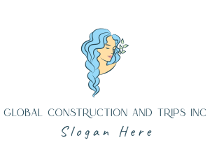 Blue Hair Beauty Salon logo design