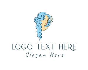 Blue Hair Beauty Salon Logo