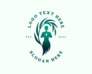 Sauna - Woman Beauty Nature logo design