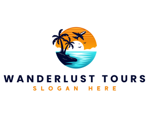 Airplane Beach Travel logo design