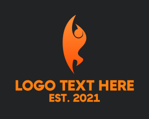 Candle - Flame Yoga Instructor logo design