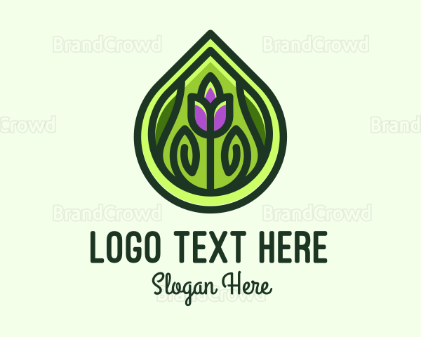 Organic Flower Leaf Logo