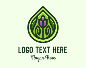 Natural Conservation - Organic Flower Leaf logo design