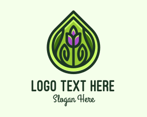 Organic Flower Leaf Logo