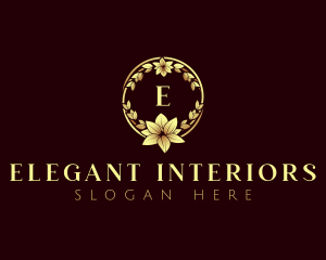 Luxury Flower Wreath logo design