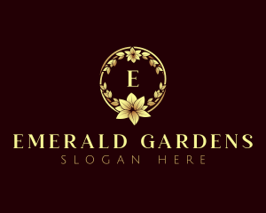 Luxury Flower Wreath logo design