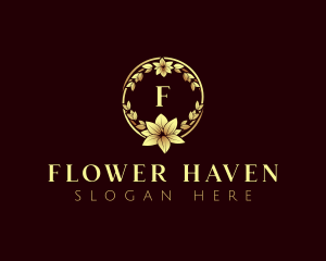 Luxury Flower Wreath logo design