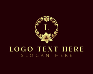 Salon - Luxury Flower Wreath logo design