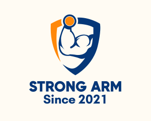 Arm - Bodybuilder Arm Shield logo design