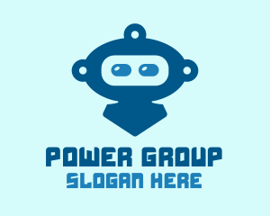 Blue Cute Robot Logo