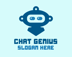 Blue Cute Robot logo design