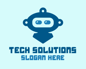 Technological - Blue Cute Robot logo design