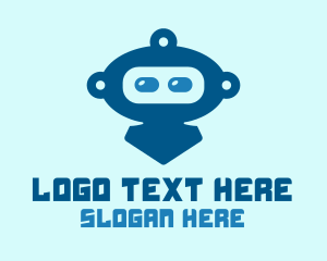 Blue Cute Robot Logo