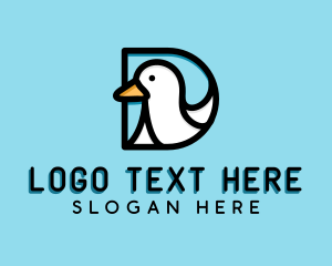 Farm Animal - Duck Letter D logo design