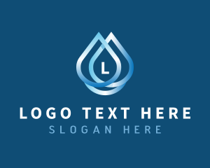 H2o - Purified Water Droplet logo design