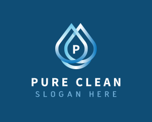 Purified Water Droplet logo design