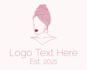 Hair Care - Fashion Turban Woman logo design