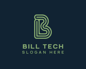 Cyber Tech Software Letter B logo design