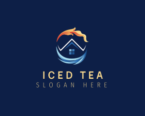 Fire Ice House Cooling logo design