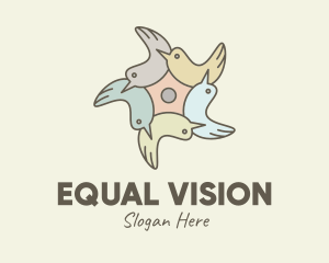 Equality - Community Bird Flower logo design