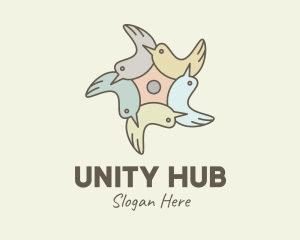 Community - Community Bird Flower logo design