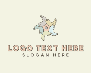 Animal - Community Bird Flower logo design