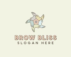 Community Bird Flower logo design